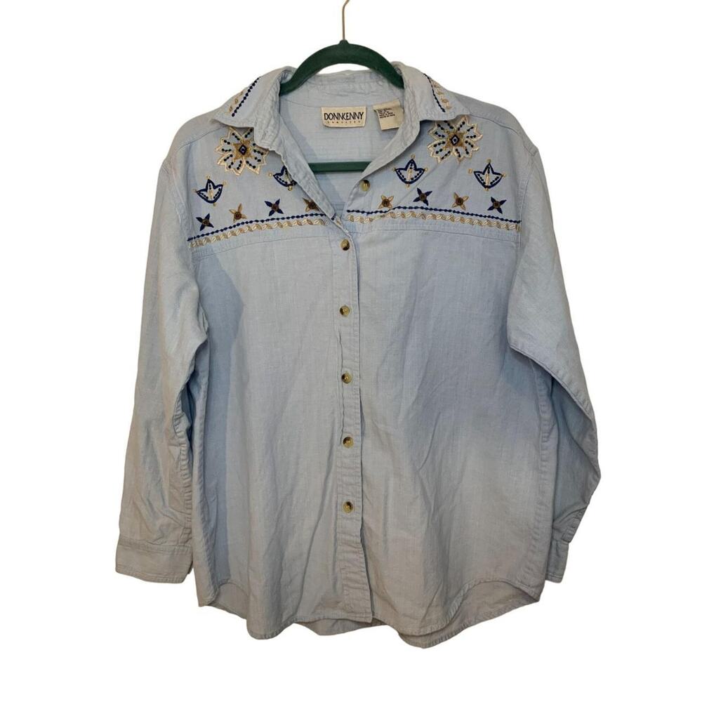 Vintage Donnkenny Classic, Chambray Button up, Western, Size M